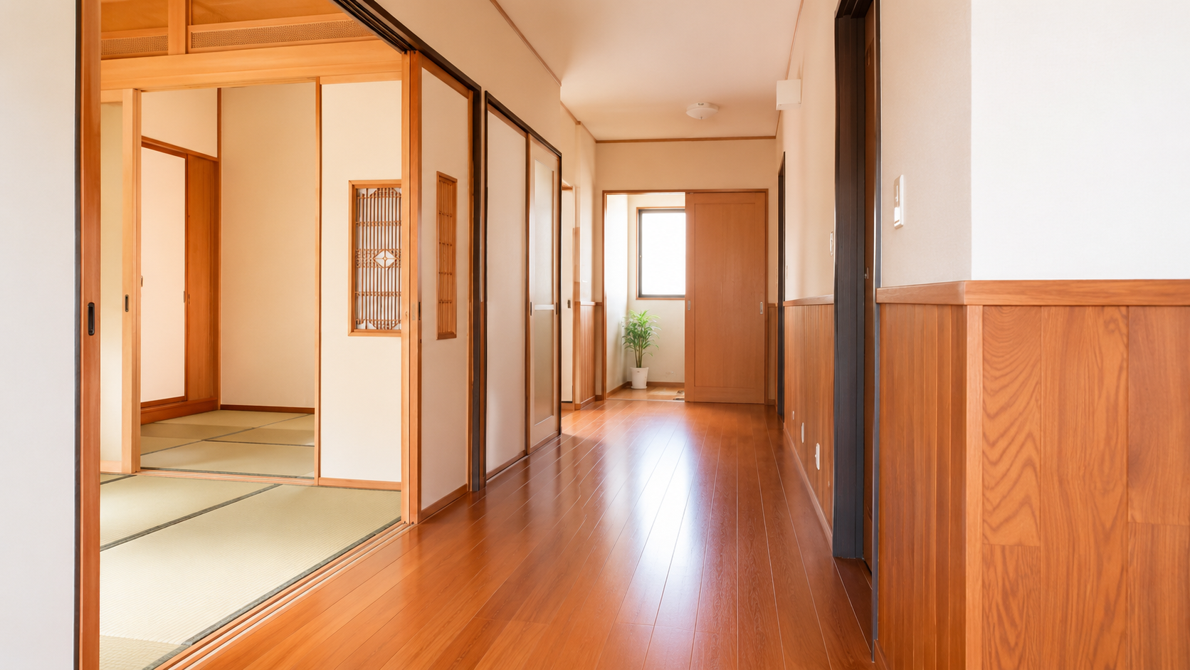 段差を抑えた廊下